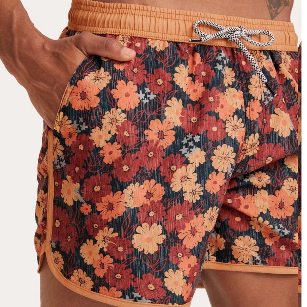 Maamgic FloraFever Daisy Print Men's Swim Trunks Size XS